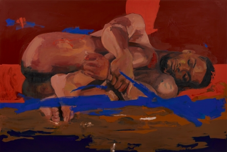 Kudzanai-Violet Hwami, Resting man on red earth, 2023 , Victoria Miro