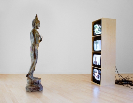 Nam June Paik , Standing Buddha with Outstretched Hand, 2005 , Gagosian