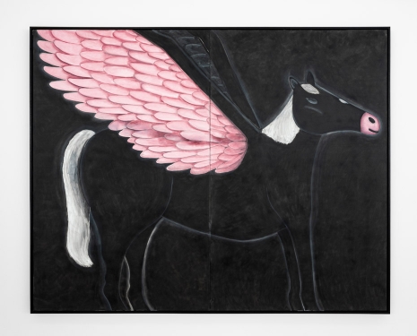 Andrew Sim, black horse with pink wings, 2023 , The Modern Institute
