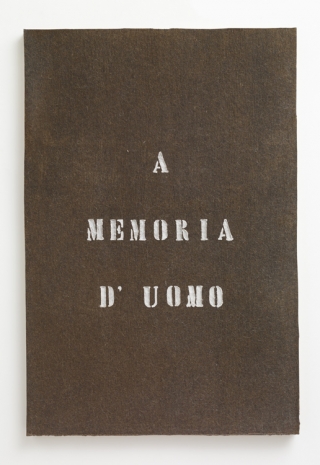 Vincenzo Agnetti , A memoria d'uomo, 1970, Cardi Gallery