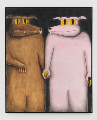 Andrew Sim, Two werewolves, one without hair, 2023 , Anton Kern Gallery