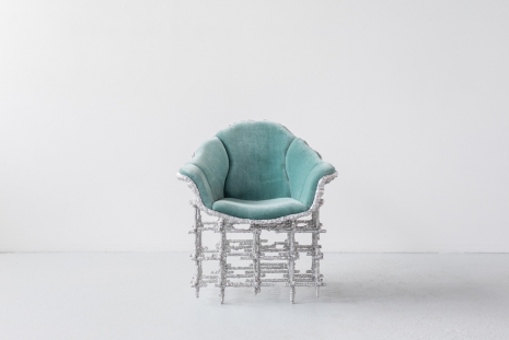 Chris Schanck, Stuffed Shell Chair: Silver and Blue, 2019 , Friedman Benda