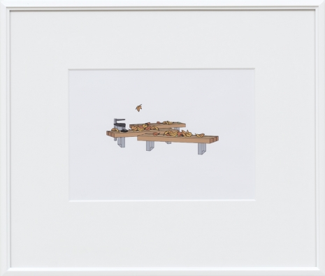 Gili Tal, False Autumn (fallen leaves, benches, silver bin), 2023 , Galerie Buchholz