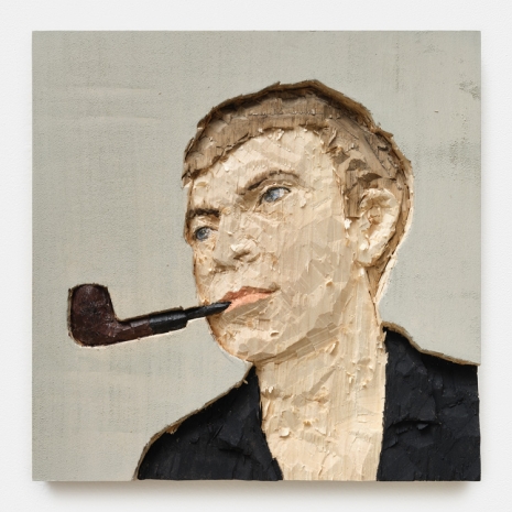Stephan Balkenhol, Selbstporträt mit Pfeife, 2023 , KETELEER GALLERY