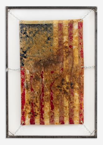 Kiyan Williams, Fried and Suspended Flag, 2023 , Peres Projects