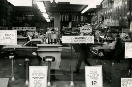 William Klein , Hamburgers, 40 Cents, New York, 1955 , Howard Greenberg Gallery