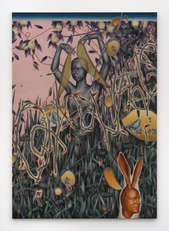 László von Dohnányi , A person with a rabbit in a field, 2023 , Baert Gallery