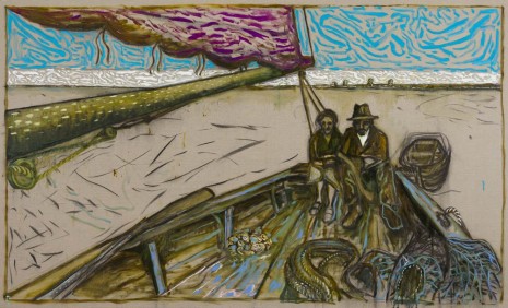 Billy Childish, Couple Seated in Stern (Oyster Catchers, Thames Estuary 1932), 2012, Lehmann Maupin