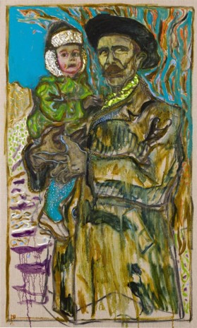 Billy Childish, Man and Woman Leaning on Boom (Oyster Catchers, Thames Estuary 1932), 2012, Lehmann Maupin