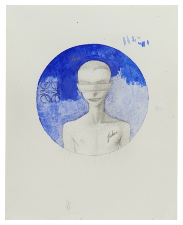Julien Nguyen, Nikos Blindfolded after Prud’hon’s La Fortune, 2022 , Matthew Marks Gallery