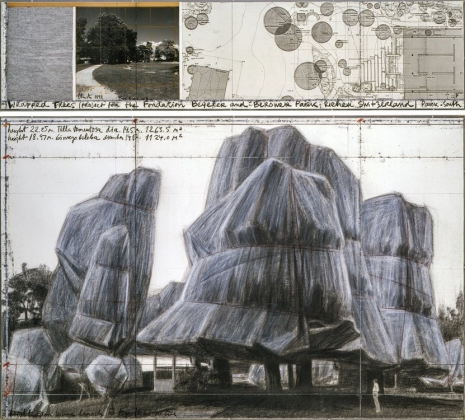 Christo, Wrapped Trees (Project for the Fondation Beyeler and Berower Park, Riehen, Switzerland), 1998, Gagosian