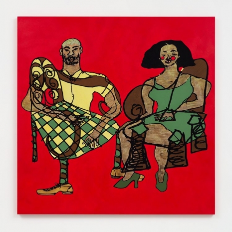 Tschabalala Self , Leisure Couple in Yellow and Green, 2023 , Galerie Eva Presenhuber