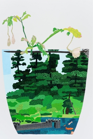 Jonas Wood , Landscape Pot with Night Bloom, 2014 , Gagosian
