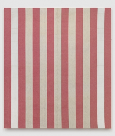Daniel Buren , Peinture acrylique blanche sur tissu rayé blanc et rouge, 1968 , Cardi Gallery