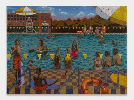 Derek Fordjour, Swimming Lessons, 2023, Petzel Gallery