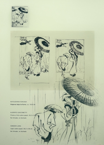 Hander Lara , Untitled (Hokusai - Viajeros bajo la lluvia), 2018, Pan American Art Projects