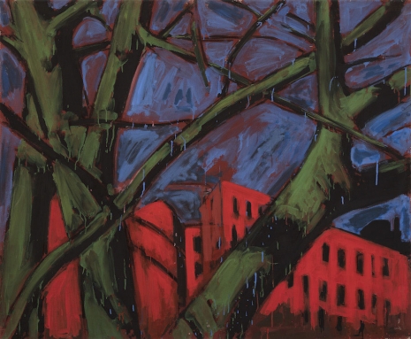 Helmut Middendorf, Bäume - Trees (rote Häuser - red houses, Kreuzberg), 1978 , KETELEER GALLERY