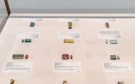 Michael Rakowitz, The invisible enemy should not exist (Vitrine 1 - ivories and cylinder seals), 2023, Rhona Hoffman Gallery