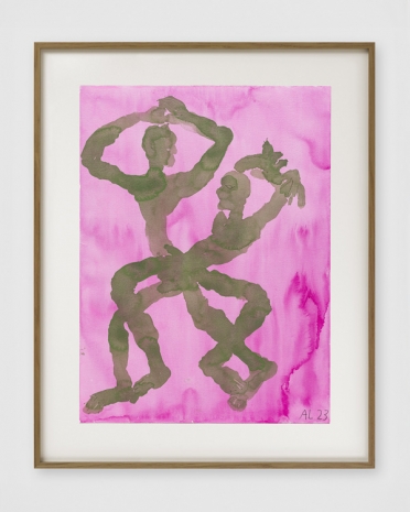 Andrew Lord , embrace III (green on pink), 2023 , Galerie Eva Presenhuber