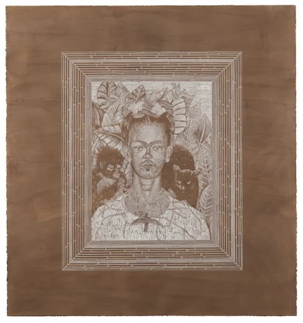 Pavel Acosta, Self-Portrait with Thorn Necklace and Hummingbird by Frida Kahlo From the series: 'Stolen from Harry Ransom Center in The University of Texas at Austin', 2017 , Pan American Art Projects
