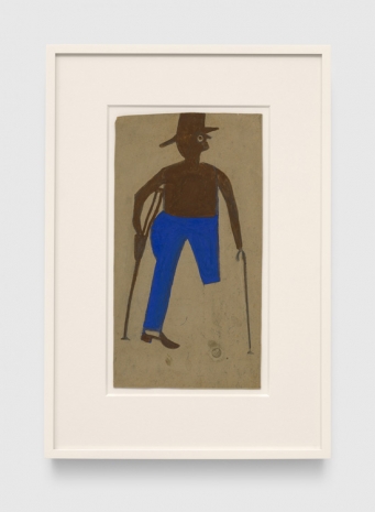 Bill Traylor, One-Legged Man with Crutch and Cane, 1939-1942, David Zwirner
