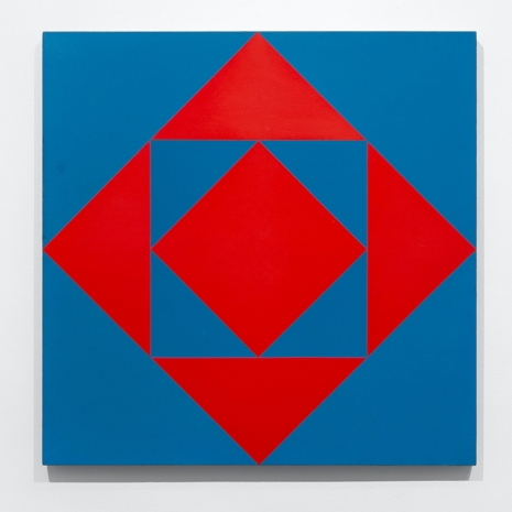 François Morellet , Carrés et triangles rouges et bleus (Red and Blue Squares and Triangles), 1953, Mennour