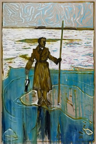 Billy Childish, Man stood on ice holding a dead duck (Off Hoo Ness, River Medway 1963)(version z), 2012, neugerriemschneider