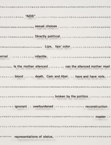Charles Gaines , Submerged Text: Signifiers of Race #6, 1991, Hauser & Wirth