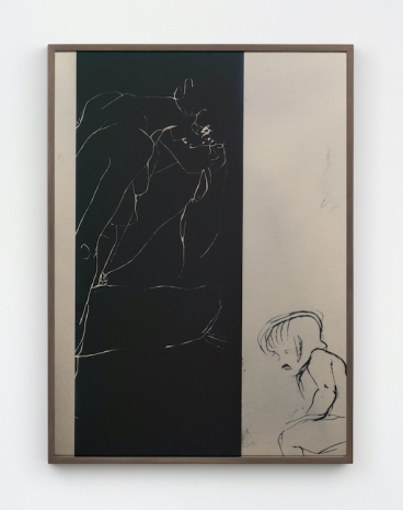 Lisa Oppenheim, Sitzender weiblicher Akt, Drei Skizzen eines Kindes, 1938/2024 (Version I), 2024 , Tanya Bonakdar Gallery