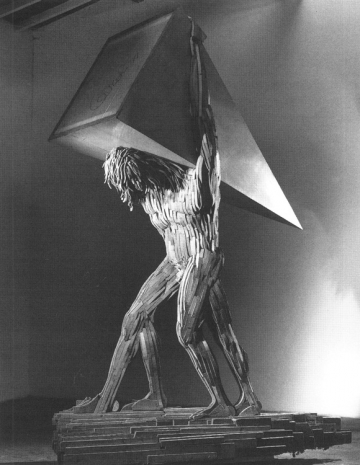 Mario Ceroli, Mario Ceroli DISCORSI PLATONICI SULLA GEOMETRIA (Uomo con Piramide), 1985 - 1990 , Cardi Gallery