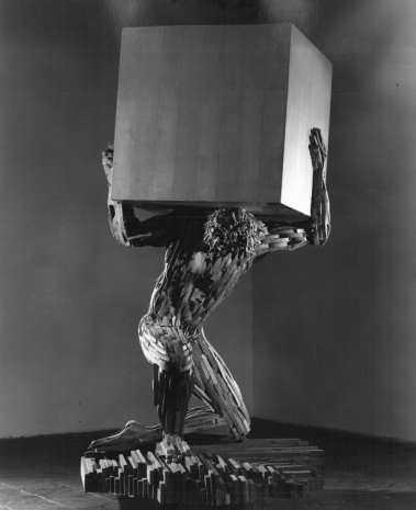 Mario Ceroli, DISCORSI PLATONICI SULLA GEOMETRIA (Uomo con Cubo), 1985 - 1990 , Cardi Gallery
