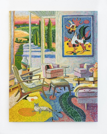 JJ Manford, Sunset with Miro, Cypress Grove, & Miro- Inspired Manford Rug, 2024 , Galería Marta Cervera