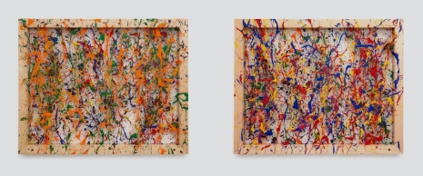Morgan Fisher, Three Gray Paintings (violet/yellow within green/red within orange/blue) / Three Gray Paintings (yellow/violet within red/green within blue/orange), 2023 , Bortolami Gallery
