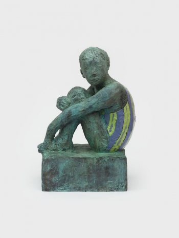 Claire Tabouret, Seated bather (Green Patina), 2024, Almine Rech