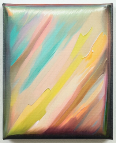 Gioele Amaro, Rectangular Abstract Painting with Pastels Colors and Inflated Surface, 2024, Galerie Forsblom
