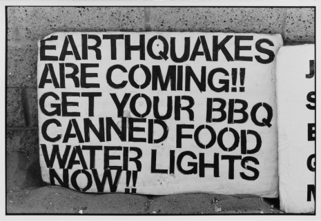 Ed Templeton, Earthquake Warning Sign, 2017 - 2021 , Tim Van Laere Gallery