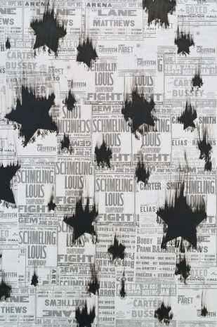 Gary Simmons, Black Star Shower (detail), 2013, Regen Projects