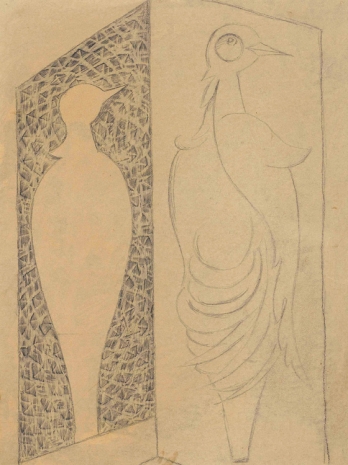 Max Ernst, Etude pour Colombe noire et columbe pâle, c. 1925 , The Mayor Gallery