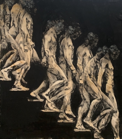 Roméo Mivekannin, Homme Descendant Escalier, 2022 , Galerie Barbara Thumm
