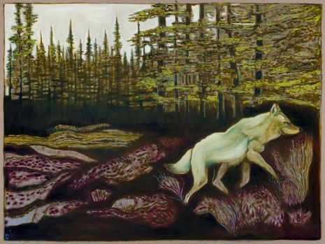 Billy Childish, wolf walking, 2024 , Lehmann Maupin