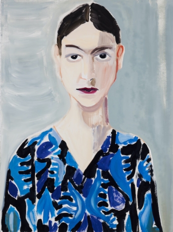 Jenni Hiltunen, Woman in Blue Patterns, 2024, Galerie Forsblom