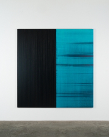 Callum Innes, Untitled Lamp Black / Caribbean Turquoise, 2023 , Alfonso Artiaco