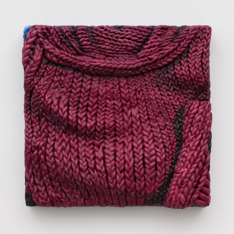 Gina Beavers, Chunky knit throw in Port, 2024 , Marianne Boesky Gallery