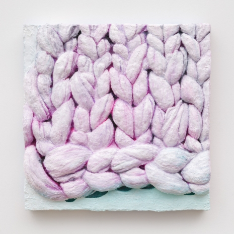 Gina Beavers, Chunky knit throw in Misty Rose, 2024 , Marianne Boesky Gallery