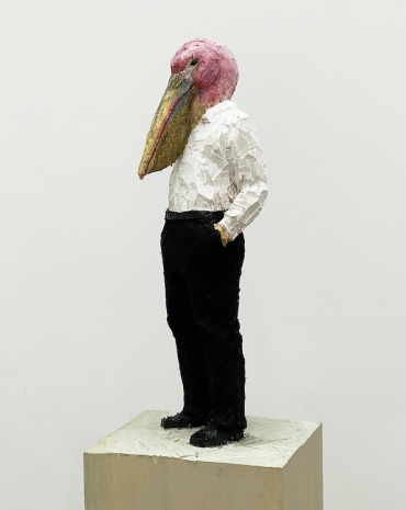 Stephan Balkenhol, Pelicanmann, 2024 , Galerie Forsblom