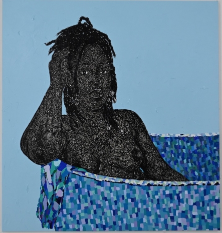 Tyna Adebowale , #TheBlueQueen (triptych), 2023 , Ellen de Bruijne PROJECTS