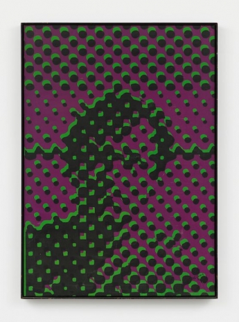 Alain Jacquet, Portrait d’Homme (mauve, vert, noir), 1964, Perrotin