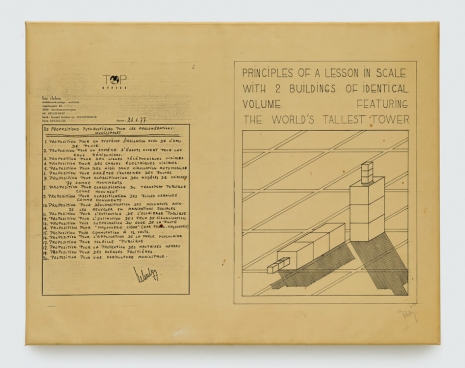 Luc Deleu & T.O.P. office, Principles of a Lesson in Scale with 2 Buildings of Identical Volume, 1983 , KETELEER GALLERY