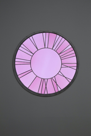 Ugo Rondinone, pink clock, 2024, Mennour