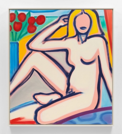 Tom Wesselmann , Sitting Blonde with Tulips, 2001 , Almine Rech